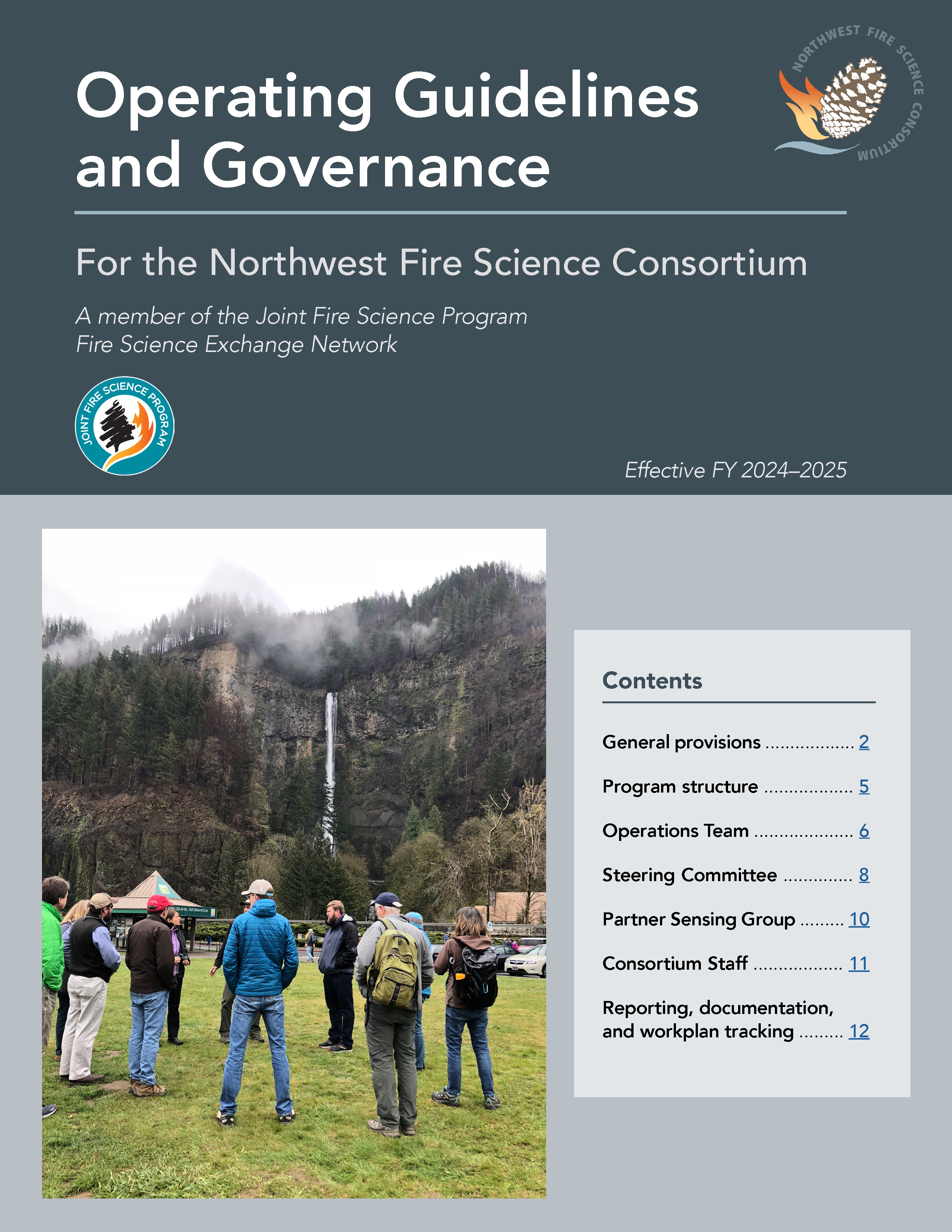 Cover of NWFSC FYs 2024-25 operating guidelines charter